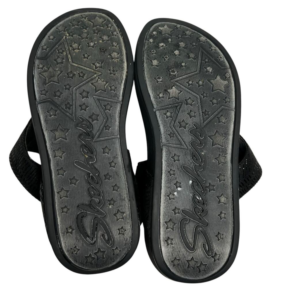 Skechers Retrogrades Sandals Women 10 Black Suede Relaxed Metallic Comfort Shoes - Picture 12 of 14